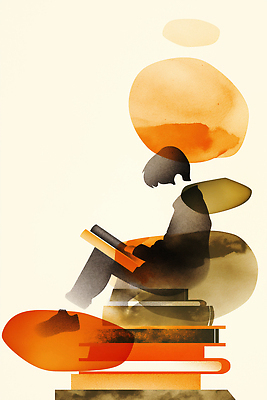 JPG 교육 예술 상징 일러스트 상상 풍경 소년 책 학습 독서 물감 교양 편안함 집중 색채 창의성 국내일러스트 AI일러스트 AI콘텐츠 남자 어린이 컨셉 미술도구 감각 파일형식