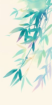 JPG 나무 식물 여유 컬러 백그라운드 잎 일러스트 자연 페인팅 생명 수채화 풍경 햇빛 평화 대나무 그림 조화 뷰티풀 색채 차분 국내일러스트 AI일러스트 AI콘텐츠 감정 컨셉 태양 생태계 파일형식