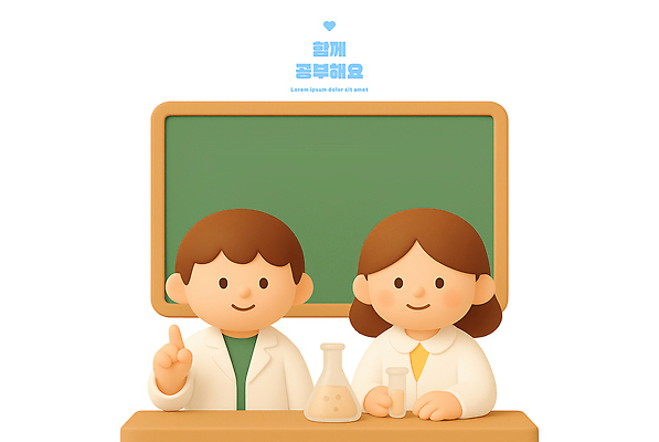 PSD 편집이미지 학생 교육 과학 교실 수업 협력 실험기구 실험 학습 교사 칠판 교양 교구 소통 편집3D 직업 컨셉 학교 3D 파일형식