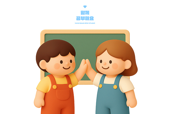 PSD 편집이미지 교육 어린이 교실 모션 사랑 친구 학습 유치원 즐거움 소통 공감 색채 상호작용 편집3D 감정 컨셉 학교 관계 사람 3D 파일형식