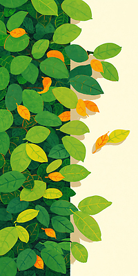 JPG 식물 계절 예술 컬러 백그라운드 일러스트 자연 생명 나뭇잎 풍경 초록색 여름 환경 금색 시간 변화 뷰티풀 국내일러스트 AI일러스트 AI콘텐츠 컨셉 잎 생태계 파일형식