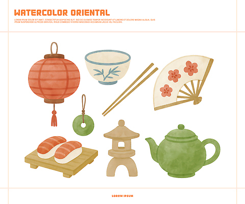 PSD 전통 디자인 문화 예술 음식 일러스트 자연 조명 수채화 풍경 취미 인테리어 초밥 찻주전자 오브젝트 초롱 정물화 국내일러스트 주전자 등불 그림 생태계 일본음식 파일형식