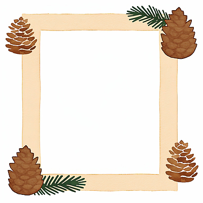 JPG 디자인 계절 백그라운드 겨울 일러스트 자연 프레임 따뜻함 장식 소나무 원형 솔방울 생동감 창의성 테마 국내일러스트 AI일러스트 AI콘텐츠 도형 나무 생태계 파일형식