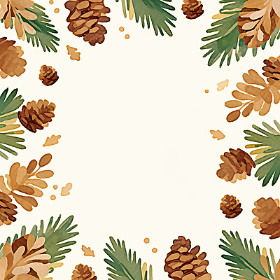 JPG 디자인 계절 예술 백그라운드 크리스마스 일러스트 자연 나뭇잎 따뜻함 야외 장식 크리스마스트리 소나무 오브젝트 장면 솔방울 조화 색감 국내일러스트 AI일러스트 AI콘텐츠 나무 기념일 잎 생태계 파일형식