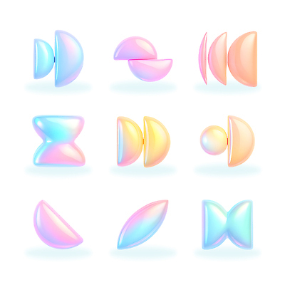 모양 PSD 편집이미지 디자인 컬러 추상 반짝임 매력적 원형 배열 모던 그림 아치 하프 편집3D 도형 컨셉 무늬 모션 현악기 3D 파일형식