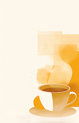 JPG 디자인 여유 커피 음료 예술 백그라운드 일러스트 휴식 따뜻함 일상 컵 마시기 편안함 모던 심플 색감 순간 차분 국내일러스트 AI일러스트 AI콘텐츠 식기 감정 컨셉 모션 라이프 감각 파일형식