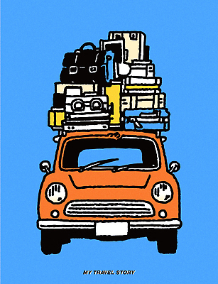 도로 여행 백그라운드 이동 가방 일러스트 자동차 파란색 소풍 캐리어 주황색 산책 짐 도시 준비 출발 여행용품 짐싸기 국내일러스트 AI파일 잡화 길 육상교통 컬러 컨셉 교통시설 휴식 야외활동 여행가방 오브젝트 파일형식 벡터