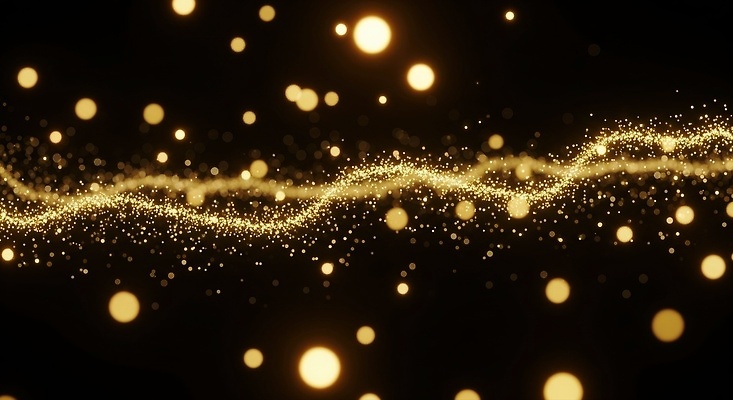 JPG 편집이미지 백그라운드 모션 빛 우주 검은색 흐름 금색 점 입자 신비 장면 효과 이미지편집 AI컴퓨터그래픽 AI콘텐츠 컬러 컨셉 파일형식