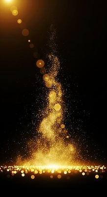 JPG 편집이미지 백그라운드 자연 조명 풍경 빛 반짝임 어둠 흐름 금색 화려 우아함 입자 신비 상승 효과 이미지편집 AI컴퓨터그래픽 AI콘텐츠 컬러 컨셉 모션 생태계 파일형식