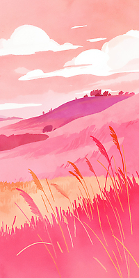 JPG 감정 여유 분홍색 일러스트 자연 하늘 바람 휴식 풍경 초원 평화 일몰 언덕 화사함 조화 뷰티풀 색채 차분 국내일러스트 AI일러스트 AI콘텐츠 자연요소 컬러 컨셉 날씨 노을 생태계 파일형식