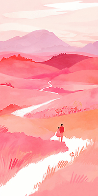 JPG 커플 길 여유 컬러 일러스트 자연 하늘 산 사랑 풍경 걷기 고요 일몰 산책 탐험 그림 부드러움 뷰티풀 평원 차분 국내일러스트 AI일러스트 AI콘텐츠 감정 컨셉 관계 모션 휴식 노을 감각 생태계 파일형식