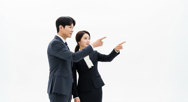 JPG 편집이미지 옷 여자 남자 비즈니스 커뮤니케이션 협력 아이디어 대화 사무실 업무 작업 방향 직원 점검 의료성형뷰티 편집실사 AI인물포토 AI콘텐츠 컨셉 말하기 사람 CG 파일형식 AI포토