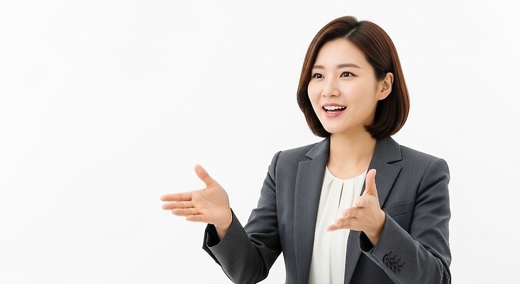 JPG 편집이미지 여자 비즈니스 실내 표정 설명 정장 발표 전문직 군중 회의실 의견 소통 의료성형뷰티 편집실사 AI인물포토 AI콘텐츠 직업 옷 컨셉 모션 사람 내부 CG 파일형식 AI포토