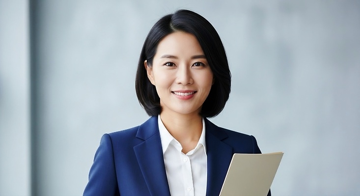 JPG 편집이미지 여자 비즈니스 회의 직장 미소 사람 정장 사무실 카메라 분위기 전문직 모던 문서 의료성형뷰티 편집실사 AI인물포토 AI콘텐츠 직업 옷 컨셉 회사 표정 전자제품 CG 파일형식 AI포토