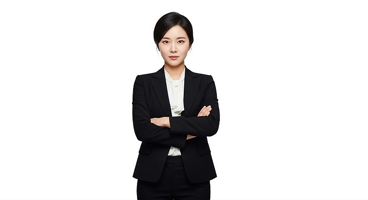 JPG 편집이미지 여자 백그라운드 비즈니스 모션 직장 표정 사람 정장 팔짱 청바지 업무 자신감 결과 전문 의료성형뷰티 편집실사 AI인물포토 AI콘텐츠 옷 감정 컨셉 회사 바지 작업 CG 파일형식 AI포토