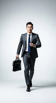 JPG 편집이미지 패션 남자 서류가방 비즈니스 조명 정장 걷기 흰색 자신감 남성복 모던 의료성형뷰티 편집실사 AI인물포토 AI콘텐츠 옷 감정 컬러 가방 모션 사람 CG 파일형식 AI포토