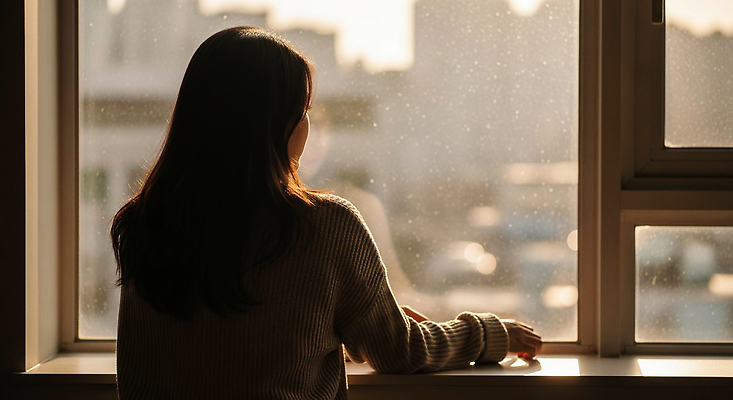 JPG 편집이미지 여자 창 생각 따뜻함 풍경 일상 빛 햇빛 평화 방 분위기 고독 저녁 뷰티풀 순간 의료성형뷰티 편집실사 AI인물포토 AI콘텐츠 감정 무기 컨셉 사람 라이프 태양 야간 CG 파일형식 AI포토