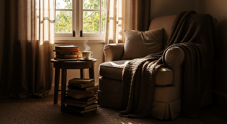 JPG 편집이미지 커피 거실 의자 창문 휴식 따뜻함 책 소파 독서 햇빛 공간 편안함 담요 창가 오후 편집실사 AI포토 AI콘텐츠 음료 가구 컨셉 태양 감각 CG 파일형식