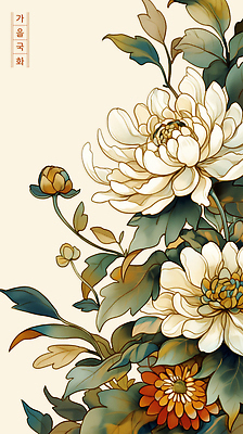 PSD 식물 1 디자인 꽃잎 꽃 여유 예술 컬러 잎 일러스트 자연 국화 두개 부드러움 조화 만개 뷰티풀 색감 국내일러스트 감정 2 감각 생태계 파일형식