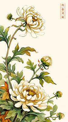 PSD 식물 계절 꽃 예술 잎 일러스트 자연 생명 국화 풍경 햇빛 정원 성장 조화 뷰티풀 색감 국내일러스트 태양 생태계 파일형식