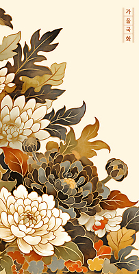 PSD 식물 전통 디자인 꽃잎 꽃 예술 컬러 단풍 잎 패턴 일러스트 자연 국화 미술 장식 분위기 조화 뷰티풀 색감 국내일러스트 컨셉 무늬 문화예술 생태계 파일형식