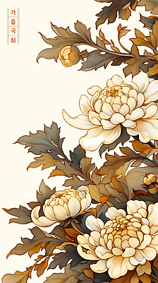 PSD 식물 디자인 꽃 예술 컬러 백그라운드 잎 일러스트 자연 국화 따뜻함 미술 장식 그림 부드러움 조화 뷰티풀 색감 국내일러스트 문화예술 감각 생태계 파일형식