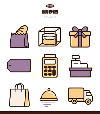 디자인 빵 일러스트 재료 포장 선물 쇼핑백 꼬리표 판매 빵집 계산기 도구 고객 배송 점포 국내일러스트 AI파일 음식 가방 문구용품 라벨 상점 장비 파일형식 벡터