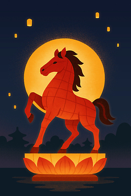 PSD 전통 디자인 명절 아시아 문화 예술 상징 일러스트 밤하늘 조명 불꽃놀이 장식 빛 조형물 축제 달 운세 말_게임 꽃받침 경관 국내일러스트 자연요소 기념일 나라 놀이 하늘 미술 풍경 손짓 야간 파일형식