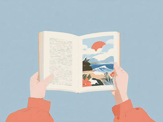 JPG 손 여유 예술 바다 컬러 일러스트 자연 이야기 풍경 해변 라이프 책 독서 태양 감상 저녁 편안함 순간 스타일 수평선 국내일러스트 AI일러스트 AI콘텐츠 자연요소 감정 생활 신체부위 감각 야간 생태계 파일형식