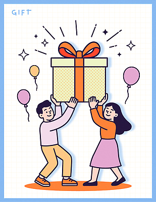 디자인 여자 기념일 남자 행복 컬러 일러스트 표정 선물 사랑 웃음 이벤트 친구 파티 축제 기쁨 축하 풍선 소통 순간 국내일러스트 AI파일 감정 컨셉 관계 사람 파일형식 벡터