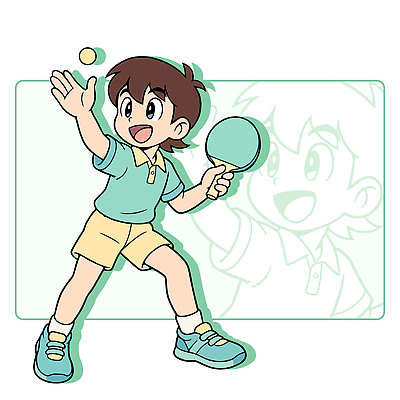 어린이 스포츠 포즈 일러스트 공 모션 미소 취미 운동 경쟁 코트 게임 라켓 탁구 집중 즐거움 성격 일러캐릭터 AI파일 캐릭터 감정 스포츠용품 컨셉 놀이 표정 건강 사람 구기 외투 파일형식 벡터