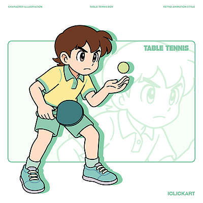 캐릭터 어린이 스포츠 백그라운드 일러스트 공 모션 서브 경기 소년 운동 게임 라켓 탁구 집중 열정 대회 플레이어 스타일 일러캐릭터 AI파일 남자 감정 스포츠용품 컨셉 놀이 건강 사람 구기 파일형식 벡터