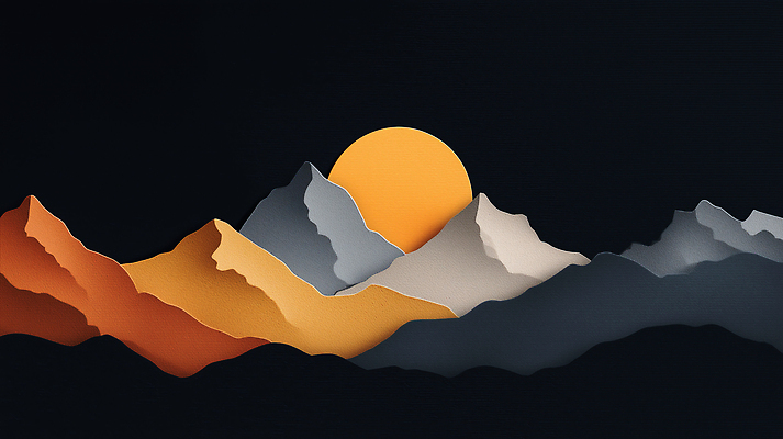 JPG 편집이미지 실루엣 컬러 자연 하늘 산 풍경 태양 일출 고요 일몰 지형 조화 뷰티풀 이미지편집 AI컴퓨터그래픽 AI콘텐츠 자연요소 촬영기법 노을 생태계 파일형식