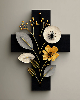 JPG 식물 편집이미지 디자인 꽃 백그라운드 자연 장식 인테리어 조형물 검은색 금색 흰색 모던 그림 뷰티풀 이미지편집 AI컴퓨터그래픽 AI콘텐츠 컬러 미술 생태계 파일형식