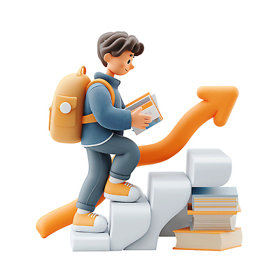 PSD 편집이미지 학생 교육 배낭 모션 그래픽 책 학습 계단 꿈 교양 성장 발전 목표 심볼 오르기 편집3D 컨셉 가방 3D 파일형식