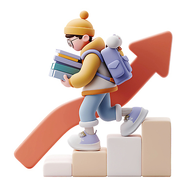 PSD 편집이미지 학생 교육 상징 배낭 그래프 책 학습 자료 교양 성장 발전 목표 상승 노력 진행 편집3D 컨셉 가방 3D 파일형식