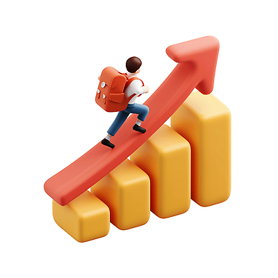 PSD 편집이미지 캐릭터 상징 가방 성공 그래프 경제 자료 성장 발전 목표 상승 노력 오르막 편집3D 잡화 컨셉 3D 파일형식