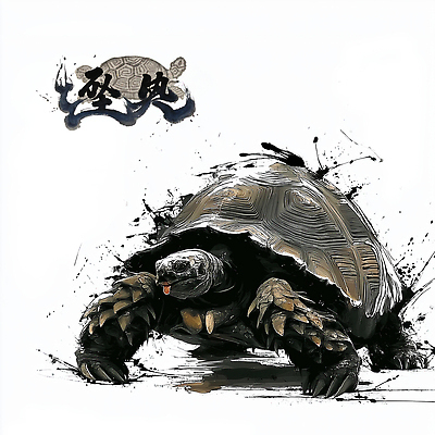 JPG 동물 디자인 예술 포즈 백그라운드 일러스트 자연 생명 생물 표정 회색 터치 표현 거북이 그림 조화 뷰티풀 창의성 국내일러스트 AI일러스트 AI콘텐츠 현무 컬러 파충류 생태계 파일형식 사방신