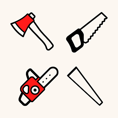 나무 아이콘 건축 손잡이 목재 도구 작업 목수 도끼 톱 조립 2D아이콘 AI파일 식물 직업 재료 공구 파일형식 벡터