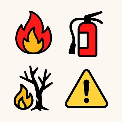나무 아이콘 디자인 불꽃 경고 안전 환경 안전장비 위험 예방 화재 소화기 화재예방 2D아이콘 AI파일 식물 컨셉 불 장비 소방 사건 파일형식 벡터