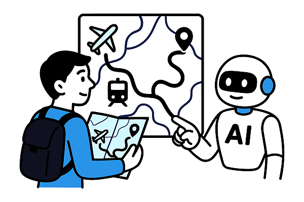 캐릭터 남자 길 여행 지도 일러스트 비행기 기술 여행객 기차 정보 가리킴 관찰 계획 방향 즐거움 상담 백팩 탐색 AI_인공지능 국내일러스트 AI파일 감정 육상교통 컨셉 가방 항공교통 모션 대중교통 사람 손짓 파일형식 벡터
