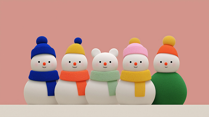 JPG 편집이미지 디자인 행복 분홍색 컬러 겨울 눈사람 웃음 장식 귀여움 목도리 즐거움 아기자기 이미지편집 편집3D AI컴퓨터그래픽 AI콘텐츠 잡화 계절 감정 컨셉 표정 3D 파일형식