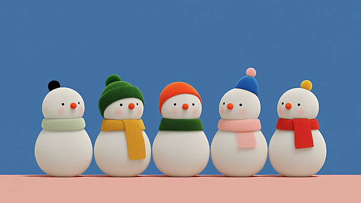 JPG 편집이미지 계절 컬러 겨울 눈사람 따뜻함 귀여움 스카프 원형 분위기 즐거움 장면 5 조화 이미지편집 편집3D AI컴퓨터그래픽 AI콘텐츠 도형 감정 컨셉 숫자 3D 목도리 파일형식