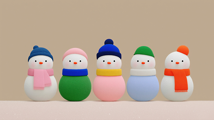 JPG 편집이미지 컬러 백그라운드 크리스마스 겨울 눈사람 장식 장난감 귀여움 편안함 오브젝트 장면 나란히 솜사탕 이미지편집 편집3D AI컴퓨터그래픽 AI콘텐츠 계절 기념일 컨셉 디저트 3D 감각 파일형식