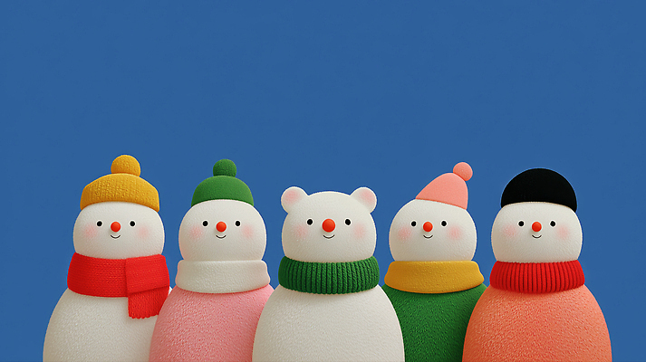 JPG 편집이미지 캐릭터 상징 겨울 눈사람 따뜻함 표정 장식 귀여움 축제 즐거움 북극곰 파란배경 장면 이미지편집 편집3D AI컴퓨터그래픽 AI콘텐츠 계절 감정 백그라운드 컨셉 곰 파란색 3D 파일형식