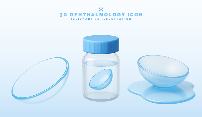 PSD 아이콘 안경 의학 건강 파란색 3D아이콘 도구 시력 안과 콘택트렌즈 잡화 컬러 병원 파일형식