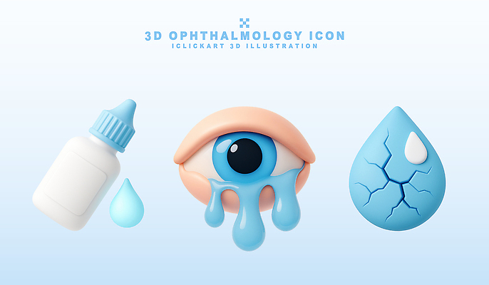 PSD 아이콘 의학 건강 치료 물 3D아이콘 3D 방울 눈물 안과 안약 안구 자연요소 감정 병원 신체부위 장식 디지털합성 파일형식