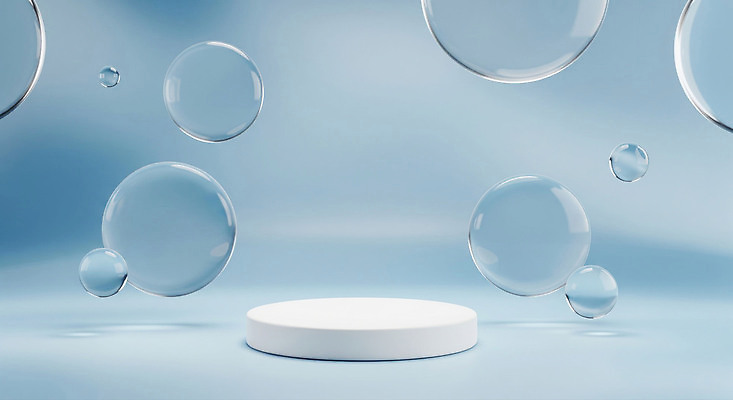 JPG 편집이미지 디자인 예술 백그라운드 추상 파란색 깨끗함 거품 원형 투명 플랫폼 모던 조화 이미지편집 AI컴퓨터그래픽 AI콘텐츠 도형 컬러 컨셉 무늬 교통시설 파일형식