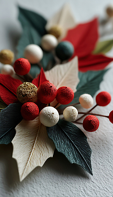 JPG 식물 편집이미지 디자인 컬러 크리스마스 자연 기념 장식 인테리어 축제 구슬 조화 수공예 편집실사 AI포토 AI콘텐츠 기념일 공예 CG 생태계 파일형식