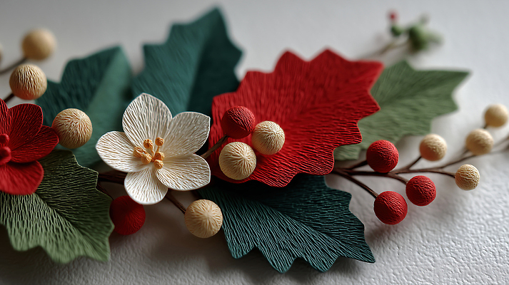 JPG 편집이미지 디자인 꽃 예술 컬러 잎 크리스마스 겨울 자연 장식 공예 조화 뷰티풀 편집실사 AI포토 AI콘텐츠 식물 계절 기념일 취미 CG 생태계 파일형식